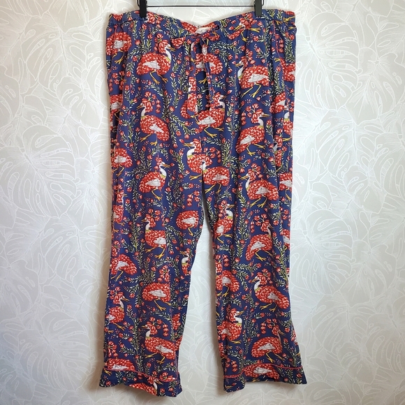 Printfresh Anthropologie Queen Lotus Floral Bird Long Sleeve Pajama Set, Size 1X - Picture 10 of 16